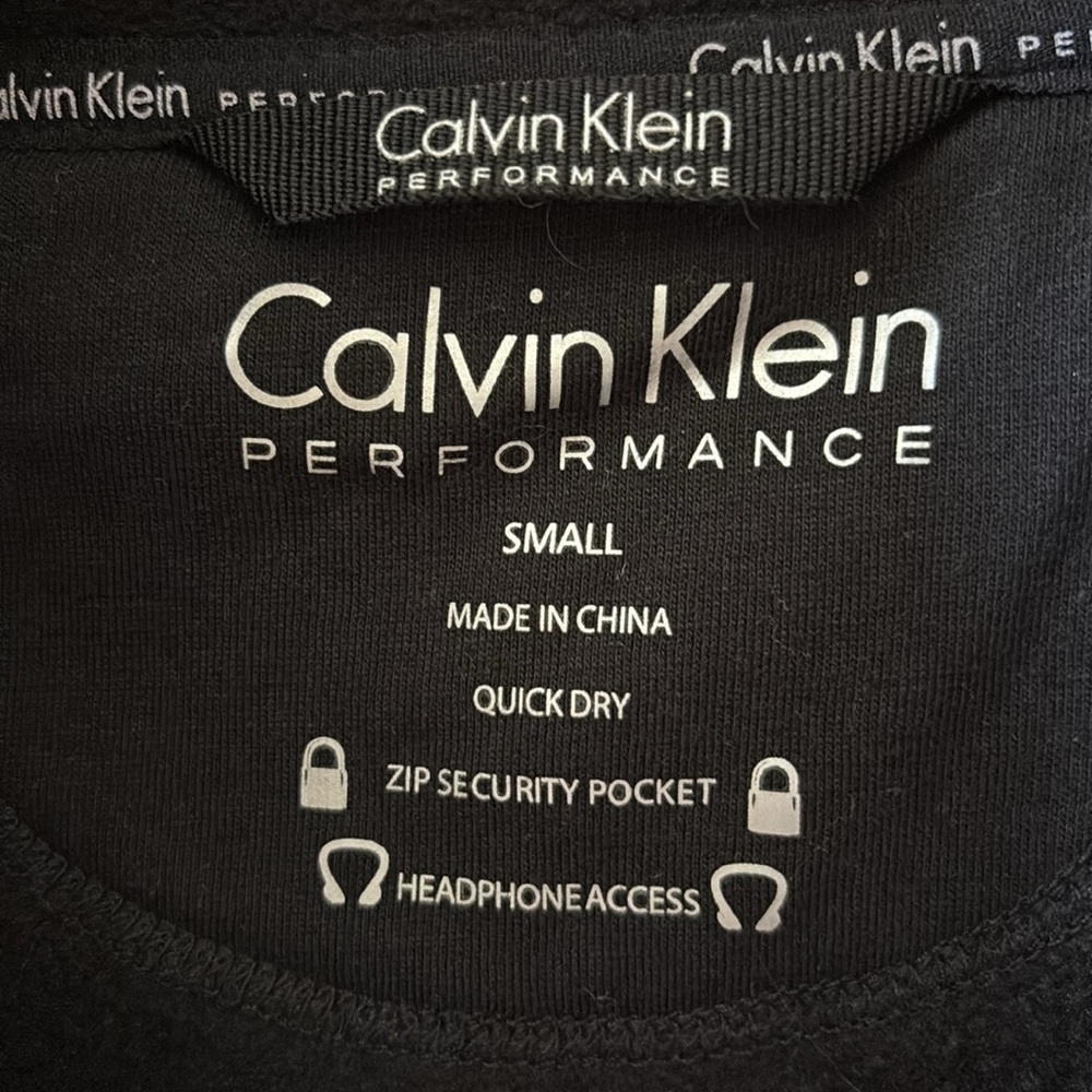 Calvin Klein Performance Vest Small Black Fleece Zip-Up Sleeveless Pockets - Picture 4 of 8